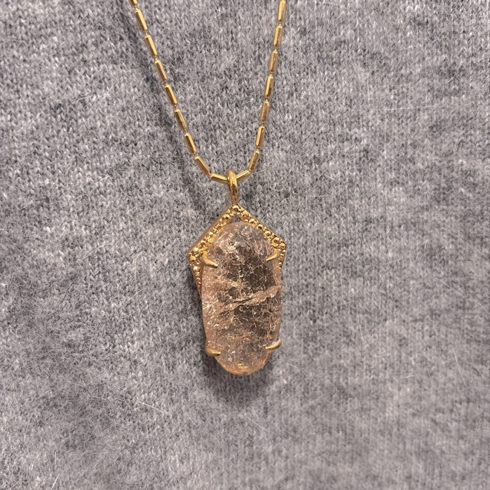 NWT [Vince Camuto] Iridescent Gemstone Dual Strand Gold Chain Pendant Necklace - Picture 6 of 10